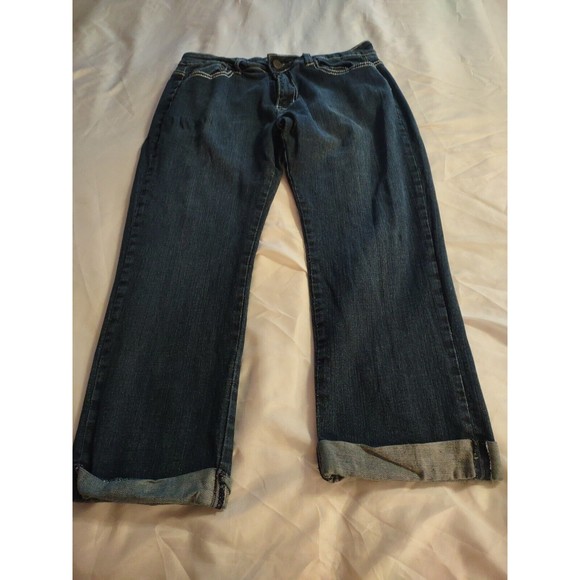 Zenobia Denim Jeans Size XL Cropped/ Cuffed Blue - Picture 7 of 7